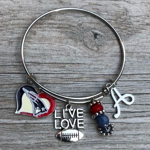 Personalized New England Patriots Charm Bracelet